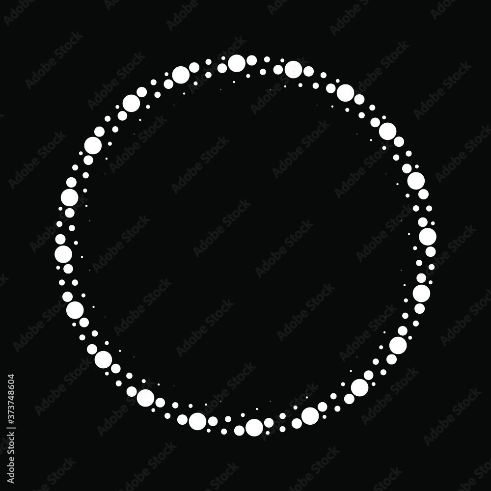 White vector halftone dotted speed lines in ring form. Geometric art. Trendy design element for frame, logo, tattoo, sign, symbol, web, prints, posters, template, pattern and abstract background White vector halftone dotted speed lines in ring form. Geometric art. Trendy design element for frame, logo, tattoo, sign, symbol, web, prints, posters, template, pattern and abstract background
