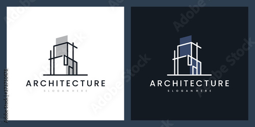 set logo architecture with line concept logo design inspiration