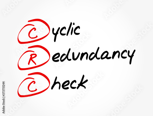 CRC - Cyclic Redundancy Check acronym, technology concept background