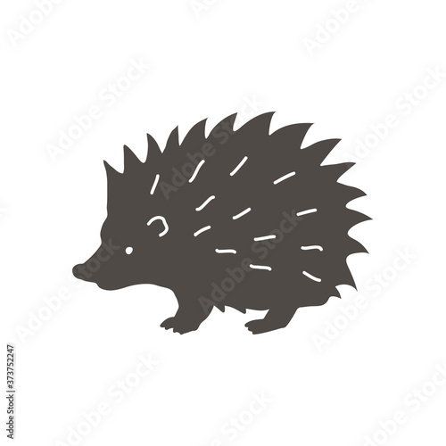 Hedgehog  silhouette logo. Vector icon of forest animal.