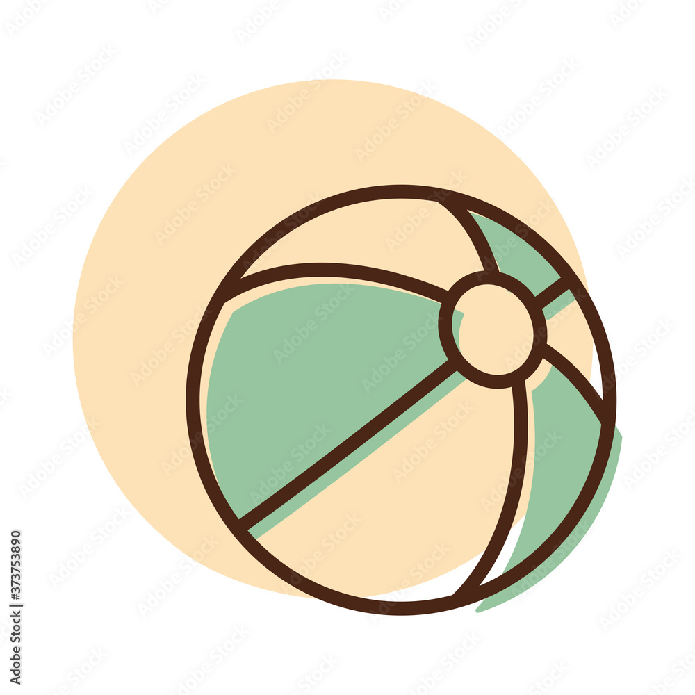 Beach Ball flat vector icon design isolated Beach Ball flat vector icon design isolated