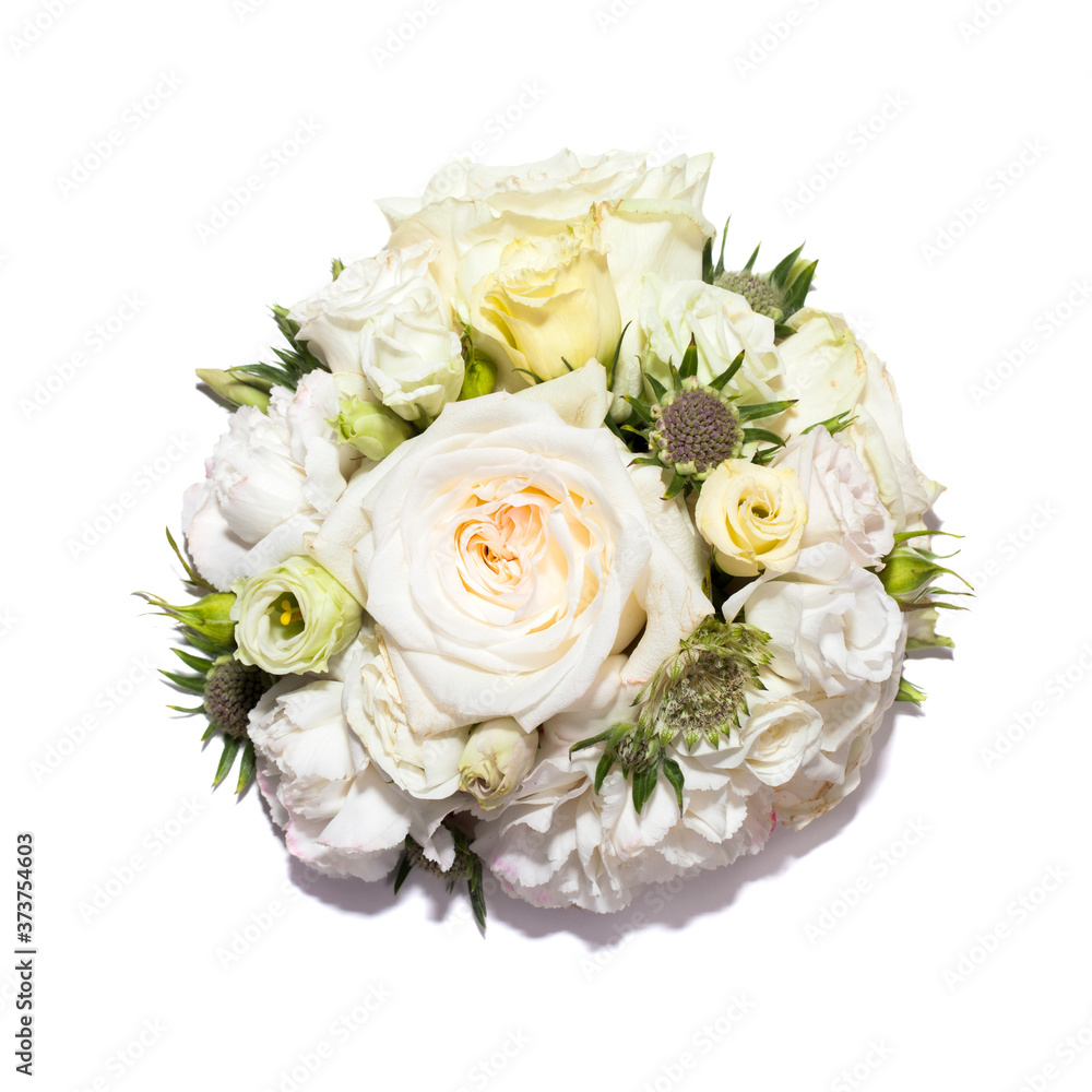Obraz premium White flowers decor on white background