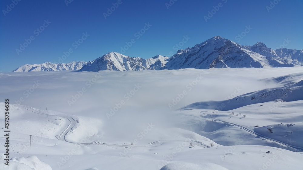 snowy mountains and winter season
snowy mountains and winter season
