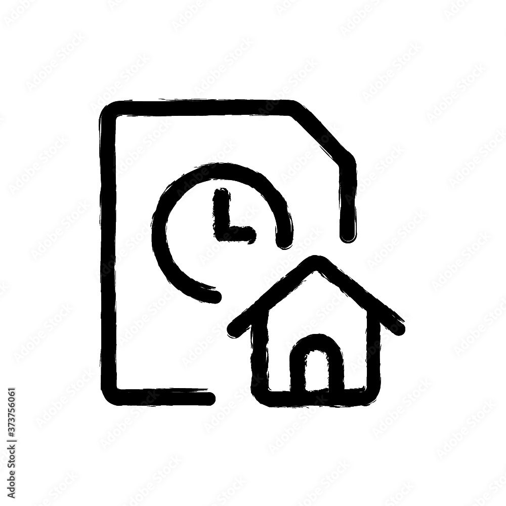 vector illustration hand drawn icon oftime clock file home vector illustration hand drawn icon oftime clock file home