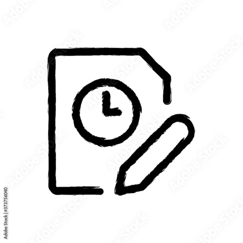 vector illustration hand drawn icon oftime clock file edit