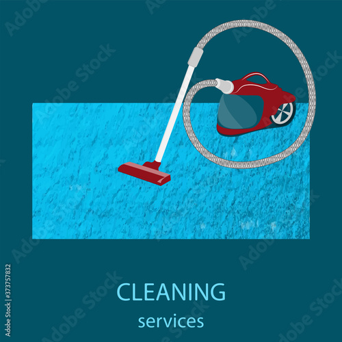 Vacuum cleaner washing, beautiful palace - abstract background - vector. Cleaning service.