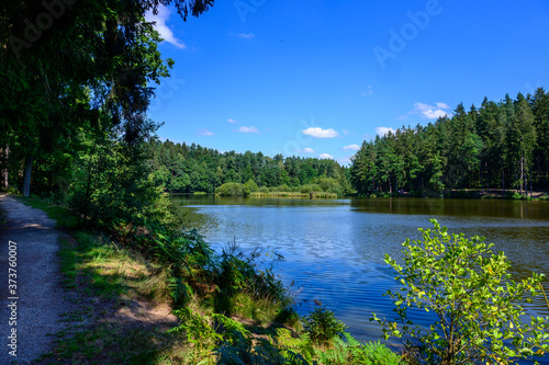 Fototapeta Naklejka Na Ścianę i Meble -  Ein kleiner See in idyllischer Landschaft