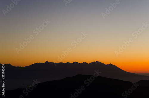 The photo shows the High Tatras mountain range from Low Tatras  Slovakia.