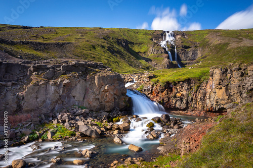 Rjukandi waterfall, located on the Ring Road in eastern Iceland. photo