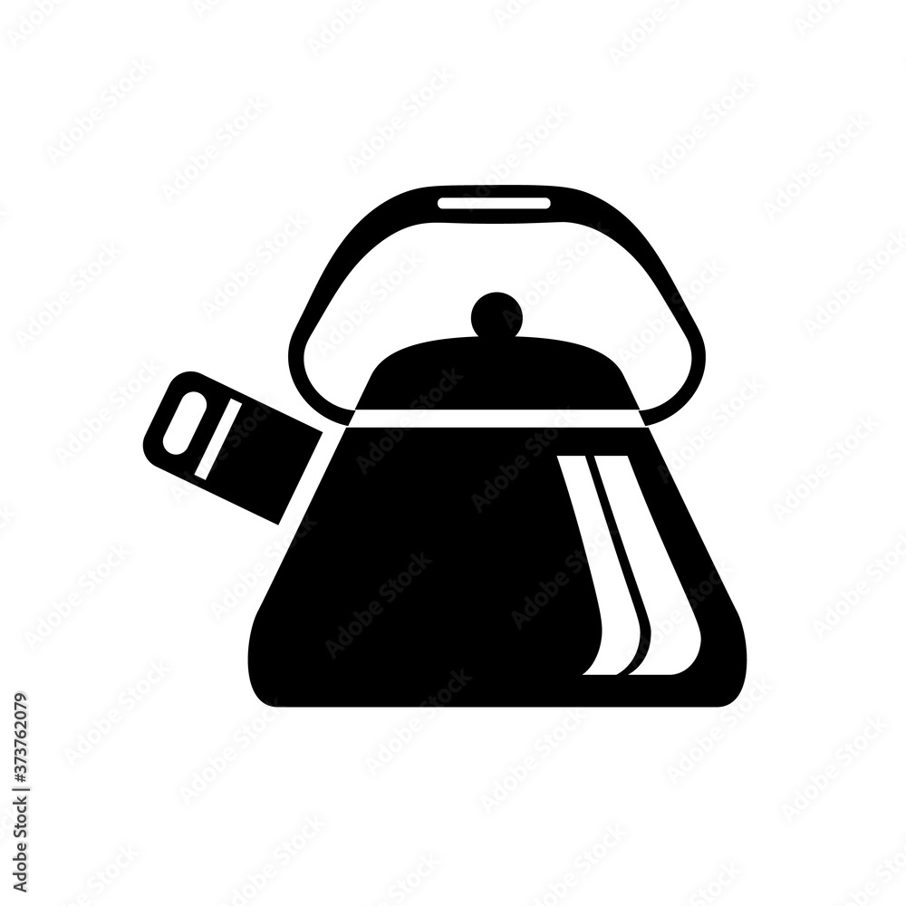 Teapot steel vector icon simple black style. Laconic simple design for the application. Ideal for hot liquids Teapot steel vector icon simple black style. Laconic simple design for the application. Ideal for hot liquids