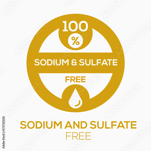 (Sodium and sulfate free) label sign, vector illustration.