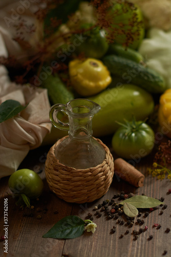  Healthy organic vegetables on wooden background