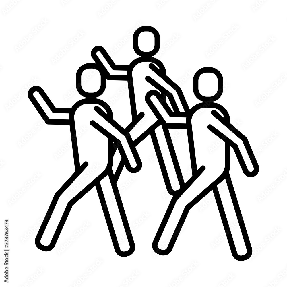 group of people protesting line style icon group of people protesting line style icon