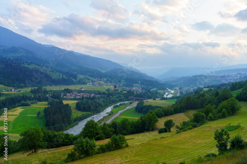 Fototapeta Naklejka Na Ścianę i Meble -  Mountain landscape at Tesero, in Fiemme valley