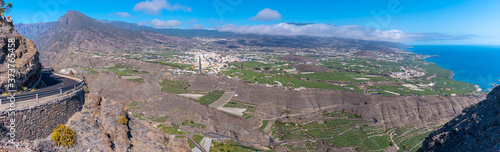 Panoramic view from above of the town of Tazacorte on the island of La Palma, Canary Islands. Spain photo