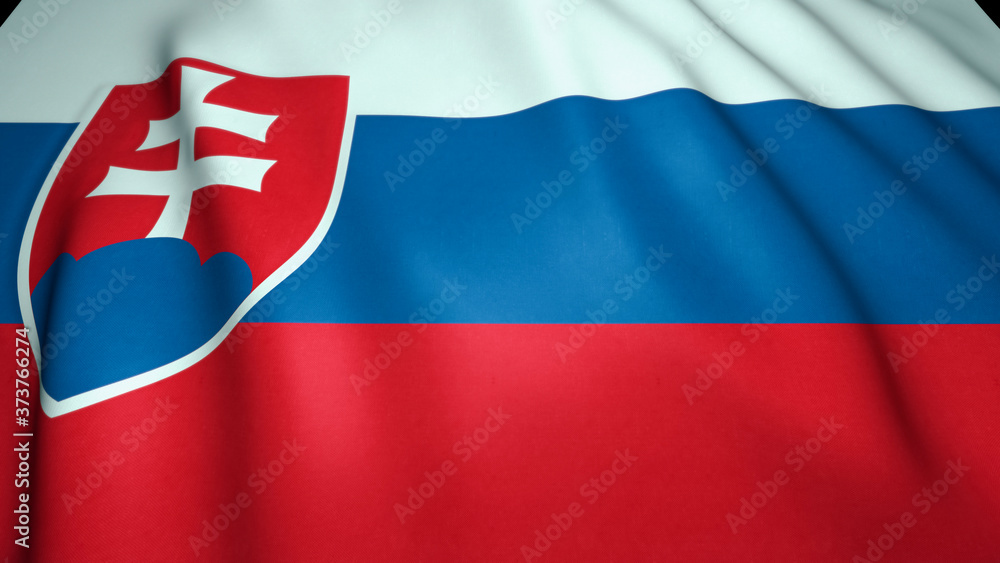 Waving realistic Slovakia flag on background, 3d illustration