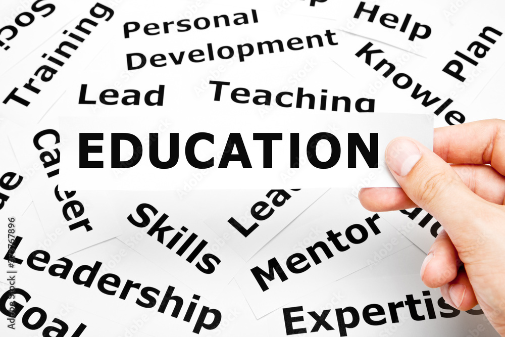 Education With Printed Related Words Concept Education With Printed Related Words Concept