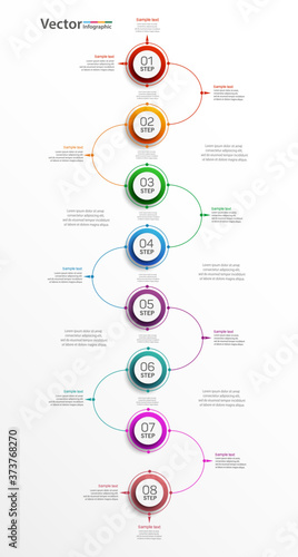 Business vector  infographic design template  with 8 options, parts, steps or processes 
