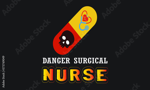 Nurse typography quote black t shirt design