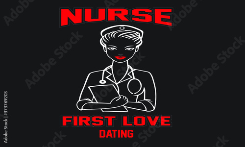 Nurse typography quote black t shirt design