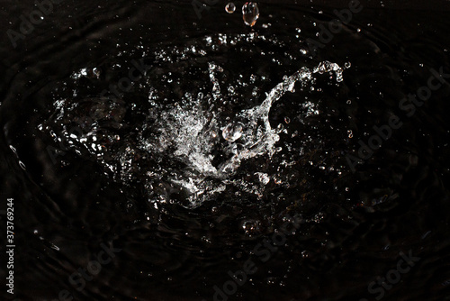 water splash on black isolated background