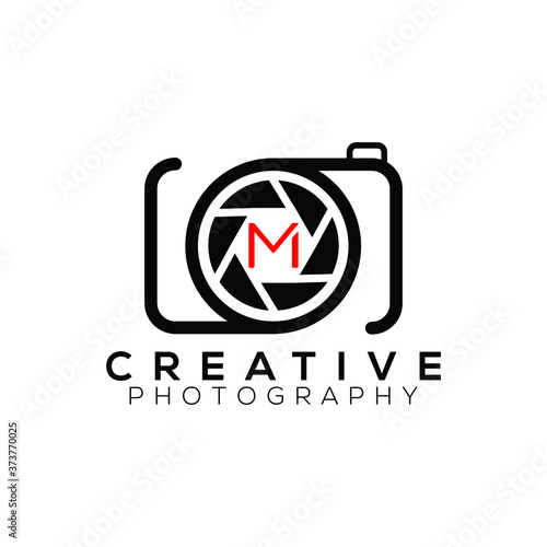 photography  logo design with  letter m.