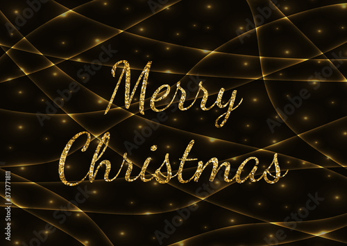 Glittering lettering Merry Christmas