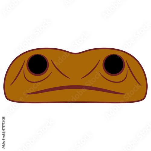 Stylized silhouetted face of a frog. Native American art of Haida Indians. Mask template.