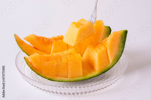 北海道名産である赤肉の夕張メロン