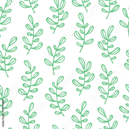 Vector seamless floral pattern with hand drawn small branches. Cute simple design for wallpaper  fabric  textile  wrapping paper