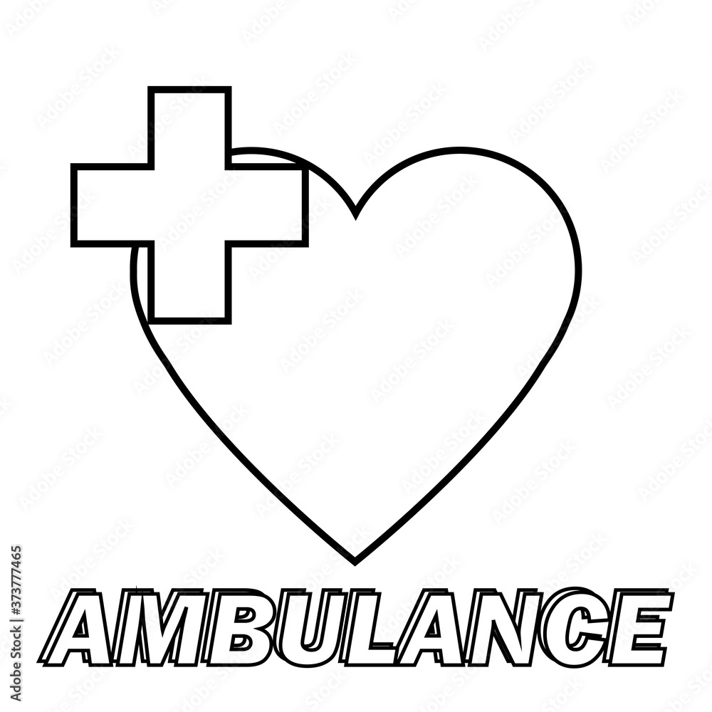 Fototapeta premium Illustration health care icon, cross in heart. Illustration of medicine on health care