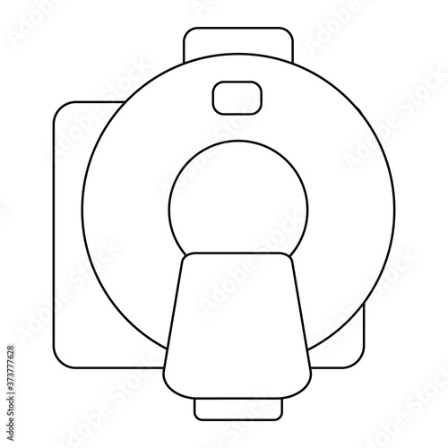 Radiology icon in flat style. Tomography illustration. Mri scanner business concept