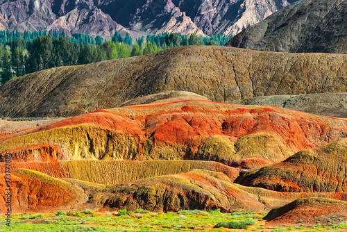 Colorful mountains in Zhangye National Geopark, Zhangye, Gansu Province, China photo