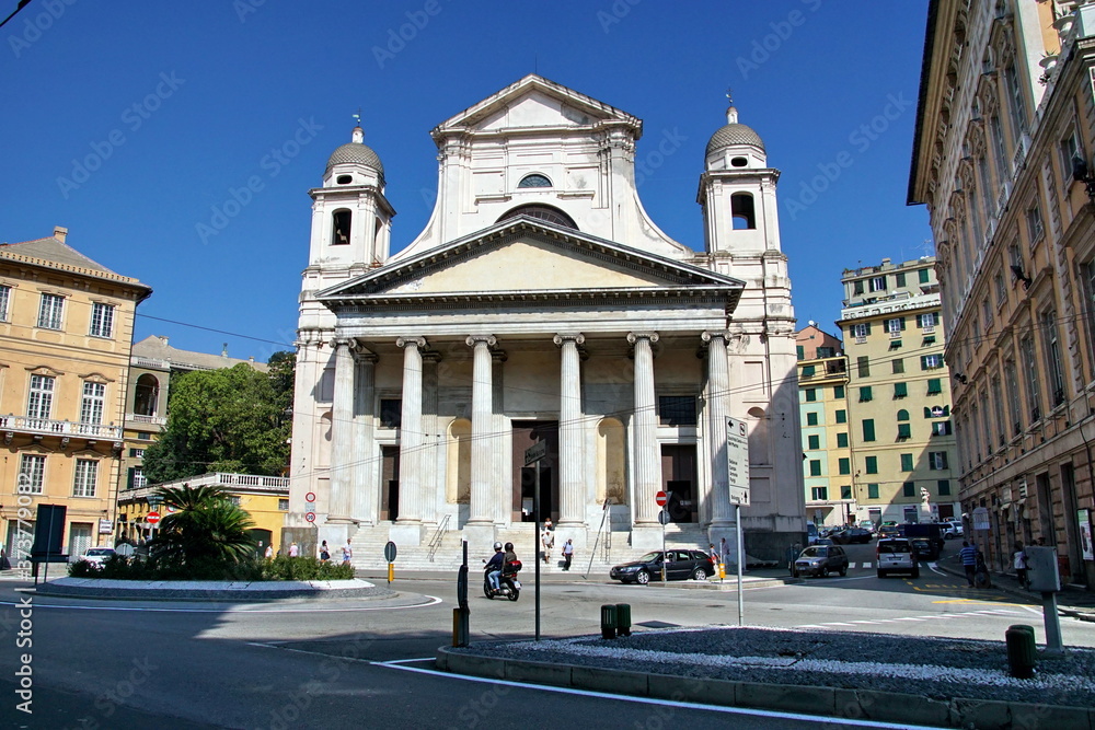 Basilica della Santissima Annunziata del Vastato of Genoa, Italy.