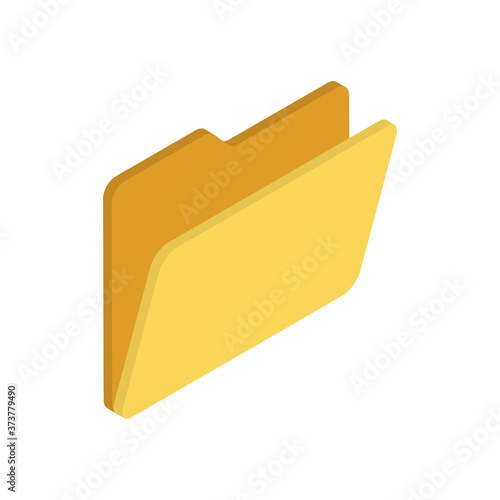 Yellow folder icon in isometric style. Vector