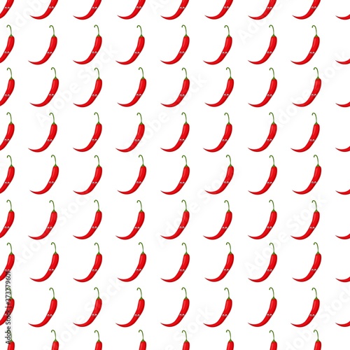 Seamless pattern with bright red hot pepper with cute eyes on a white background. Vegetable print print for bed linen and fabrics, wrapping paper and wallpaper.
Stock vector illustration design.