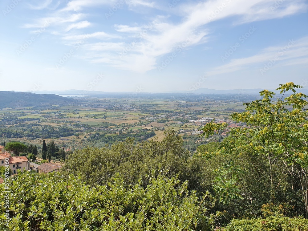 Landscape from Cortona with Trasimeno Lake in the background.