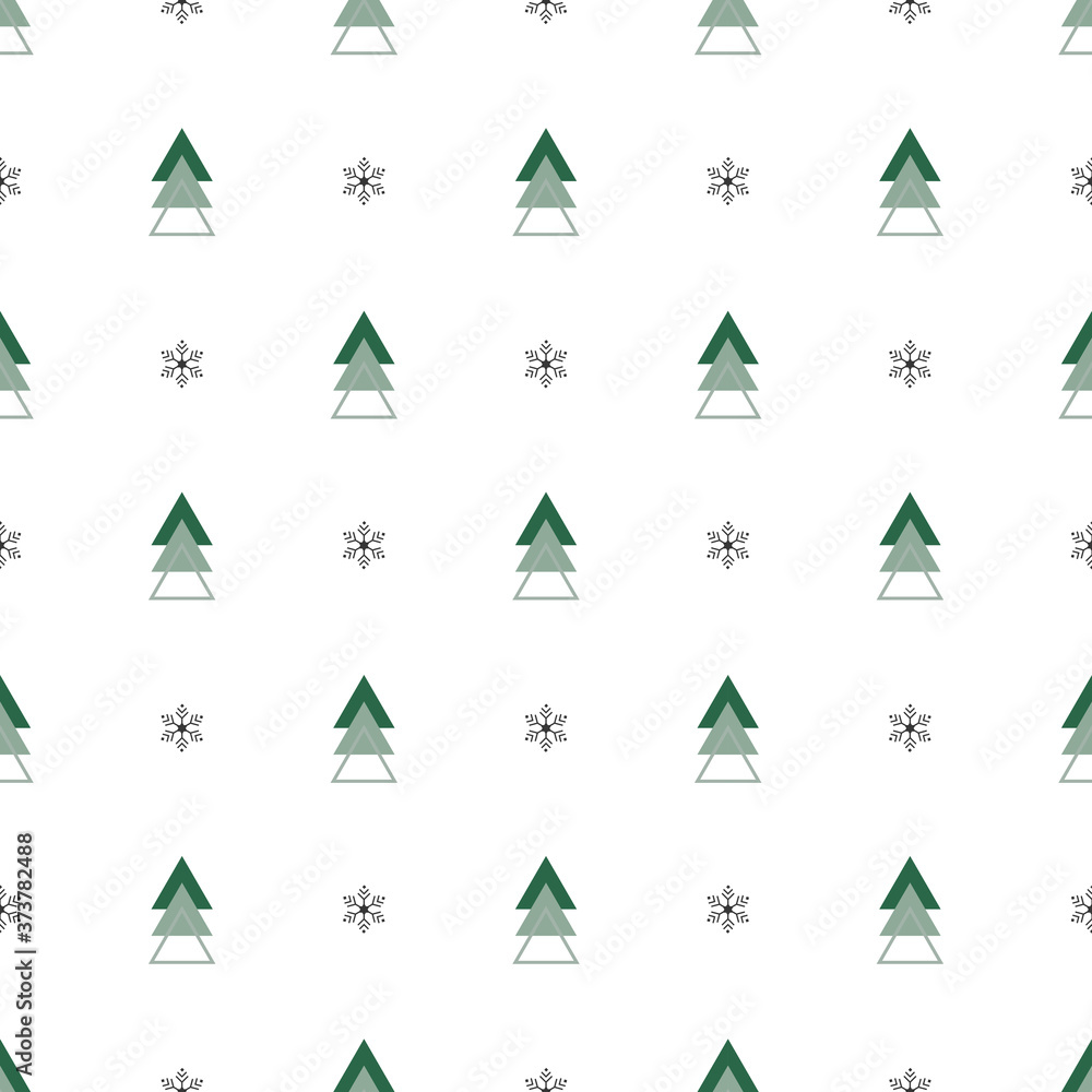 Vector seamless pattern. Holiday texture. Stylish geometric print with Christmas trees Vector seamless pattern. Holiday texture. Stylish geometric print with Christmas trees
