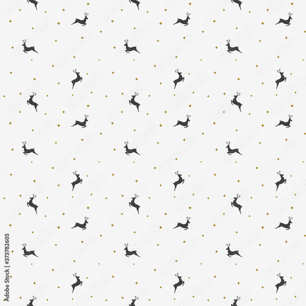 Christmas seamless pattern with reindeer on white background. Vector illustration. Christmas seamless pattern with reindeer on white background. Vector illustration.