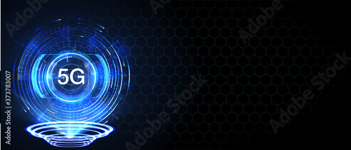 5G new wireless internet wifi connection. Big data binary code flow numbers. Global network high speed innovation connection data rate technology vector illustration	