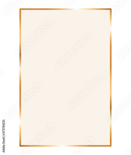 gold ornament frame in rectangle shaped design of Decorative element theme Vector illustration