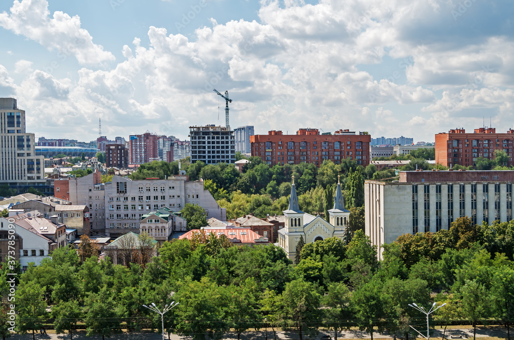 Panoramic view of city new buildings