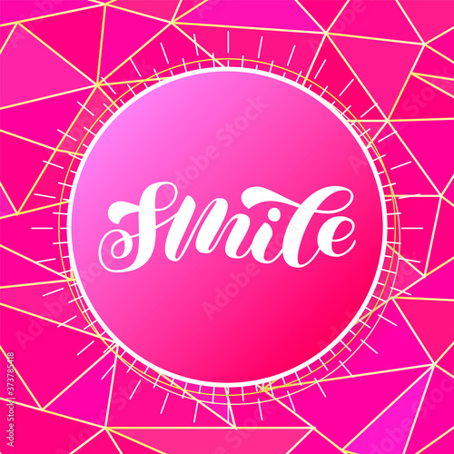 Smile brush lettering. Word for banner or poster. Vector stock illustration