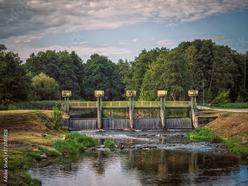 Water dam on Jeziorka in Konstancin-Jeziorna