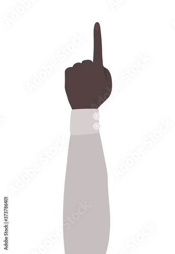 number one sign with black hand design, diversity people multiethnic race and community theme Vector illustration
