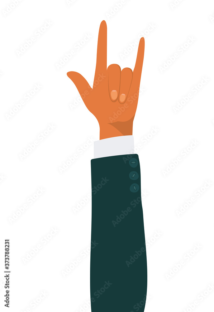 rock sign with hand design of People arm finger person learn communication healthcare theme Vector illustration