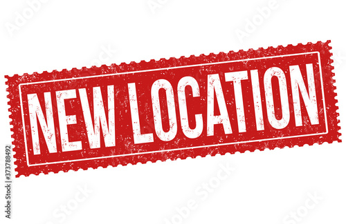 New location sign or stamp