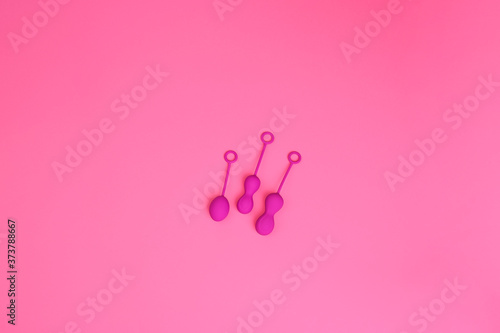 kegel trainer. Latex vaginal vibrator for training the pelvic floor muscles with an antenna. The device for imbuilding. Women Health. High quality . Copy space.  © Marina