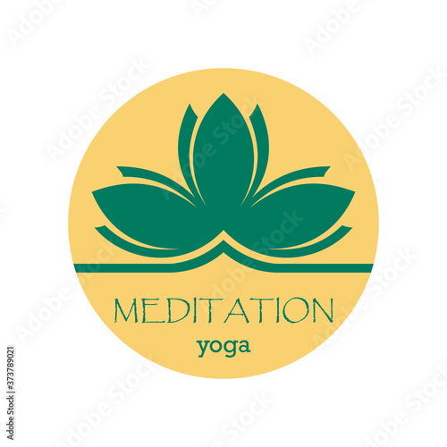 Vector image of a Lotus flower. Color Lotus logo for yoga Studio. Can be used as a logo, sign, advertisement, flyer, leaflet, banner, invitation, sticker, sticker, print.