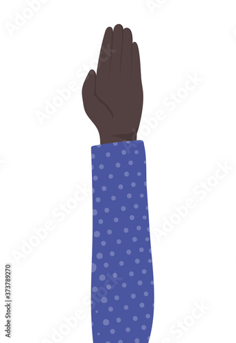 black hand design, diversity people multiethnic race and community theme Vector illustration